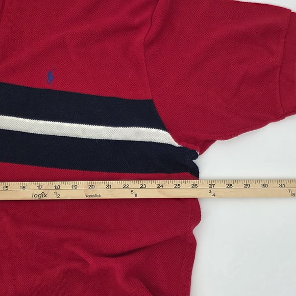 Vintage Polo Ralph Lauren Shirt Men XXL Striped 90s Red Blue Pony Classic 2XL - Picture 4 of 8